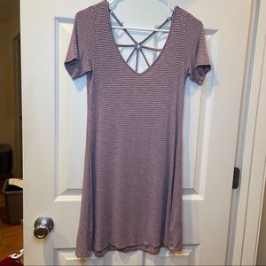 Pink and Black Striped American Eagle Dress